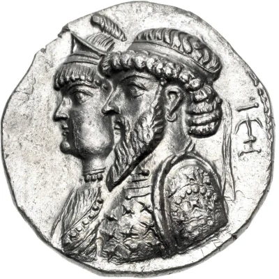 Tetradrachm - Kamnaskires III and Queen Anzaze - Kingdom of Elymais Kamnaskirid Dynasty 82 BC - 75 BC front