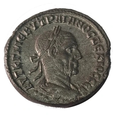 Tetradrachm - Trajan Decius ΔHMAPX EΞOYCIAC; Antioch front