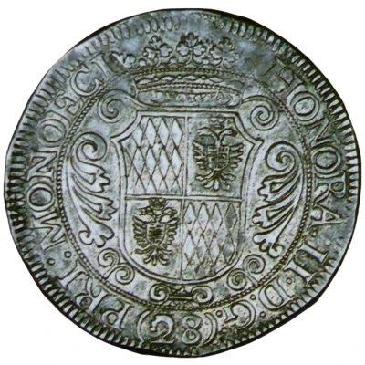 Thaler d'argent de 28 sols - Honoré II ND front