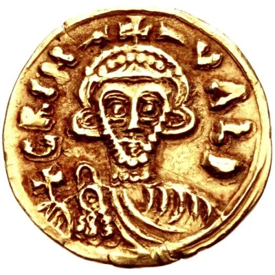 Tremissis - Grimoald III and king Charlemagne front