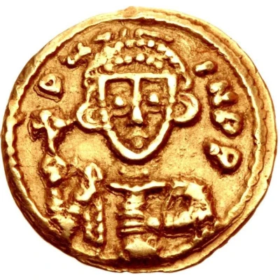 Tremissis - Liutprand and Scauniperga in the name of Justinian II front