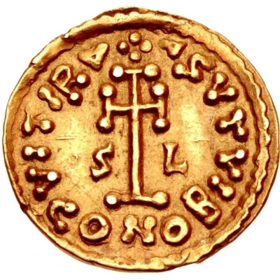 Tremissis - Liutprand and Scauniperga in the name of Justinian II back