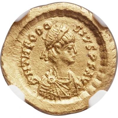 Tremissis - Theodosius II VICTORIA AVGVSTORVM; Constantinopolis front