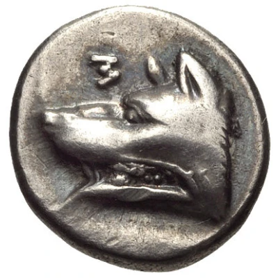 Trihemiobol 330 BC - 270 BC front