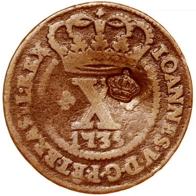 X Réis - Pedro V Countermark "Small Crown" over X reis, Portugal and Brazil ND front